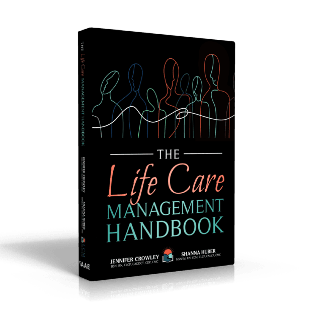 A book cover with the title of the life care management handbook.